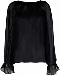 Philipp Plein - Poet-Sleeve Blouse - Lyst