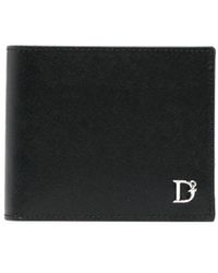 DSquared² - Portefeuille pliant en cuir à plaque logo - Lyst