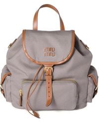 Miu Miu - Rucksack Mit Lederbesatz - Lyst
