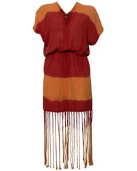 Caravana - Kaxlan Fringe-Trim Mini Dress - Lyst