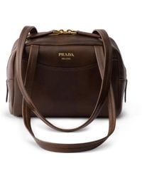 Prada - Carry Antiqued Leather Top-Handle Mini-Bag - Lyst
