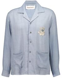BAZISZT - Chitin Front-Pocket Floral-Embroidered Shirt - Lyst