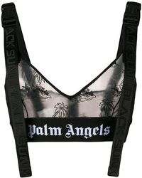Palm Angels Island Mesh Bralette - Black