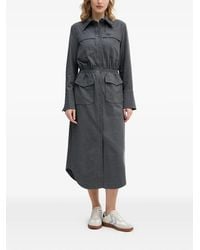 Lacoste - Button Front Pocket Midi Dress - Lyst