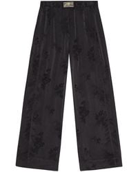 Ganni - Pantalones con motivo floral en jacquard - Lyst