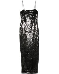 ROTATE BIRGER CHRISTENSEN - Maxi Square Neck Dress With Spaghetti Straps - Lyst