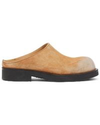 MM6 by Maison Margiela - Biker Washed-Suede Mules - Lyst