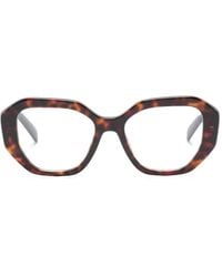 Prada - Tortoiseshell Geometric-Frame Glasses - Lyst