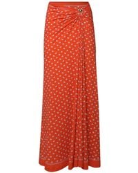 Christopher Esber - Orbit Bandana-Print Ruched Maxi Skirt - Lyst