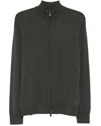 Emporio Armani - Wool Zipped Cardigan - Lyst