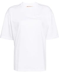 Marni - T-Shirt Van Biologisch Katoen Met Gewatteerd Logo - Lyst