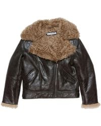 Acne Studios - Shearling Leather Jacket - Lyst
