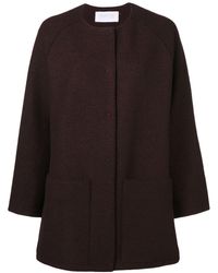 Harris Wharf London Abrigo con botones - Rojo