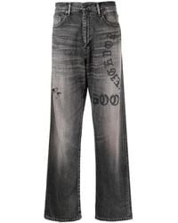 Neighborhood - Graphic-Print Straight-Leg Jeans - Lyst