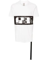 Rick Owens - T-shirt en coton biologique à bandes logo - Lyst