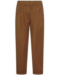 Brunello Cucinelli - Cotton Trousers - Lyst