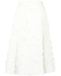 Michael Kors - Floral-Embroidered A-Line Midi Skirt - Lyst