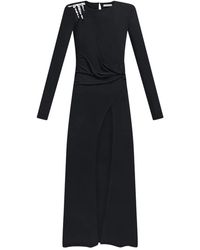 Area - Crystal Draped Long-Sleeve Gown - Lyst