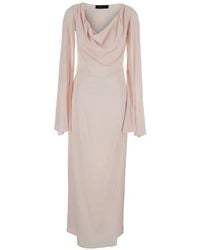 FEDERICA TOSI - Long Dress With Draped Neckline - Lyst