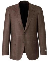 Canali - Check-Pattern Notched-Lapels Jacket - Lyst