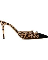 Andrea Wazen - Caroline Stiletto-Mules mit Leoparden-Print 85mm - Lyst