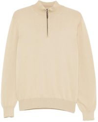 Canali - Zip Funnel-Neck Polo Shirt - Lyst