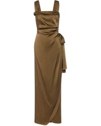 Maison Margiela - Draped Satin Maxi Dress - Lyst