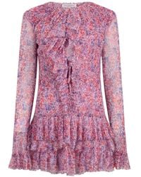 Philosophy Di Lorenzo Serafini - Floral-Print Ruffled Blouse - Lyst