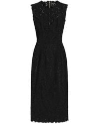 Dolce & Gabbana - Lace Sleeveless Midi Dress - Lyst
