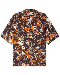 Sandro - Loose-Fit Print Shark Collar Shirt - Lyst