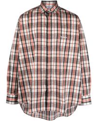Vetements - Logo-embroidered Checked Cotton Shirt - Lyst