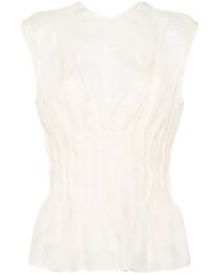 KHAITE - Westin Semi-Sheer Silk Blouse - Lyst