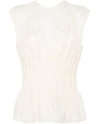 KHAITE - Westin Semi-Sheer Silk Blouse - Lyst