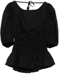 Pinko - Joandra Smocked Puff-Sleeve Top - Lyst