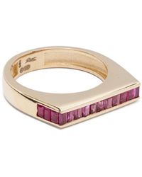 Jacquie Aiche - Jacquie Aiche Ruby Baguette Gold Ring - Lyst