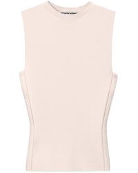 Alexander Wang - Debossed-Logo Ribbed Tank Top - Lyst