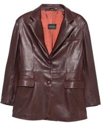 Manokhi - Chaqueta De Piel Con Botones - Lyst