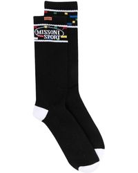 Missoni Gestrickte Socken mit Logo - Schwarz