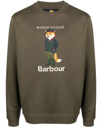 Barbour - X Maison Kitsuné Beaufort Fox Cotton Sweatshirt - Lyst
