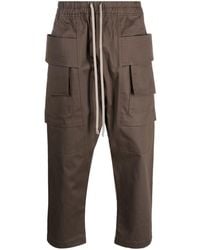 Rick Owens - Cropped-leg Cotton Cargo Trousers - Lyst