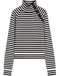 Max Mara - Paniere Striped Button Roll-Neck Sweater - Lyst
