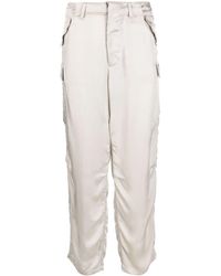 Moschino - Logo-embroidered Satin-finish Cargo Pants - Lyst