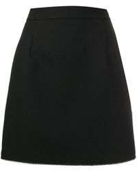 MSGM Minijupe à ourlet orné de cristal - Noir