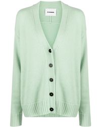 Jil Sander - V-Neck Ribbed-Knit Cardigan - Lyst