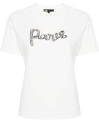 Maje - Crystal-lettering Cotton T-shirt - Lyst
