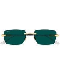 Cartier - Rimless Rectangle-Frame Sunglasses - Lyst