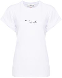 Victoria Beckham - Katoenen T-shirt Met Tekst - Lyst