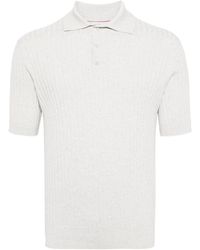 Brunello Cucinelli - Knitted Cotton Polo Shirt - Lyst