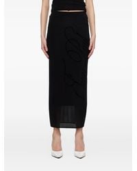 Jean Paul Gaultier - Flocked-Logo Midi Skirt - Lyst