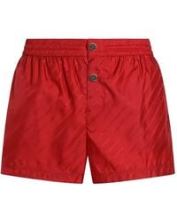 Dolce & Gabbana - Short Swim Boxer Shorts With Logo Jacquard - Lyst